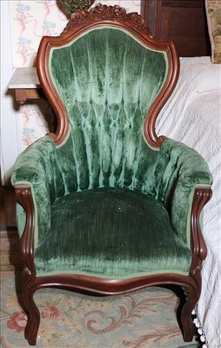 Walnut Victorian Style Arm Parlor chair