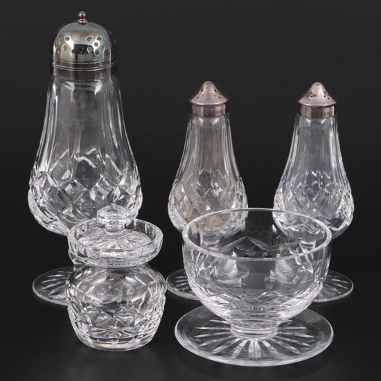 Waterford "Lismore" Crystal Footed Dessert Bowl, Shakers and Other Tableware