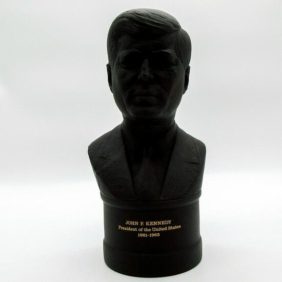 Wedgwood Black Basalt Bust, John F. Kennedy