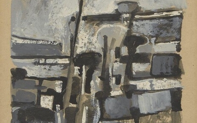 Wilfred Avery, British 1926-2016 - Landscape near the Sea, 1957; gouache on paper, signed and dated lower right 'Wilfred Avery 57', 22.4 x 18.8 cm Provenance: the Estate of the Artist, cat. no. '57/D/3' (according to the label attached to the...