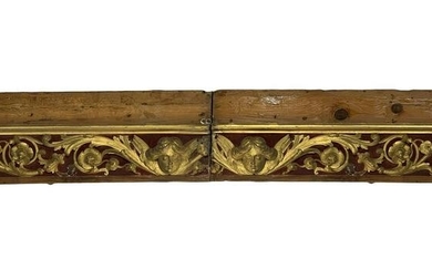 Wooden fragment with floral decorations.
