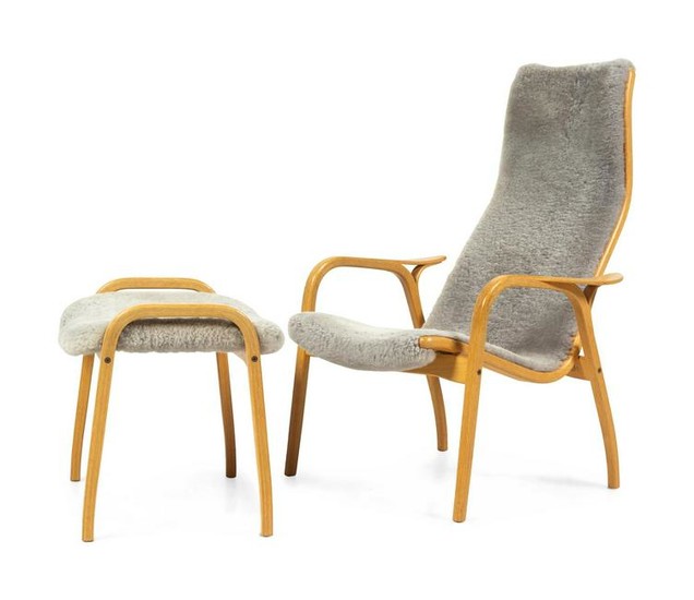 Yngve Ekstrom Lamino Lounge Chair and Ottoman Swedese