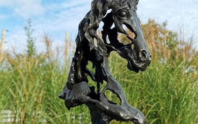 horse head - Patinated bronze - recent
