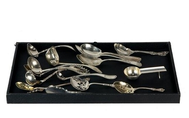 (lot of 17) Sterling serving spoons