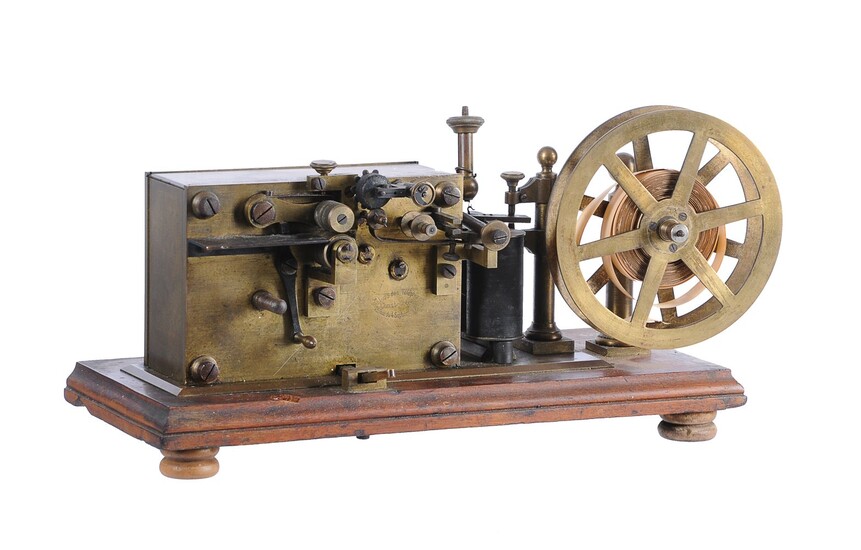 A rare French brass Morse code telegraphic ticker-tape
