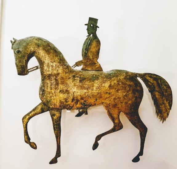 Molded Copper Rider On Formal Horse
