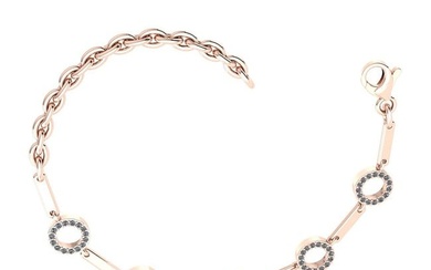 0.37 Ctw SI2/I1 Diamond Ladies Fashion 18K Rose Gold Tennis Bracelet