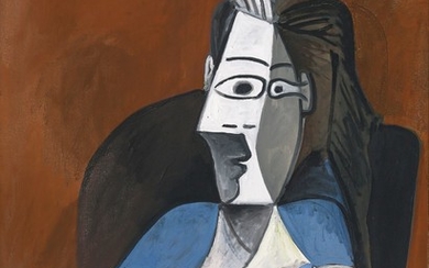 FEMME ASSISE DANS UN FAUTEUIL NOIR, Pablo Picasso
