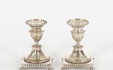 1 pair of silver candlesticks, GAB, 1906 & 1907.