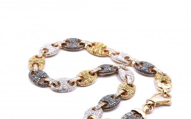 10k Yellow Gold Multi-Colored Diamond Necklace