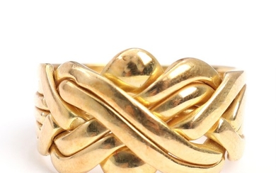 Uno A Erre: An Italian 18k gold ring. Size app. 62. Weight app. 11.5 g.