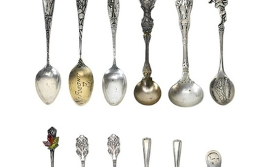 12 Antique Sterling Silver Salt Spoons