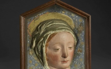 ECOLE FLORENTINE Suiveur de Benedetto da Maiano (1442-1497) Tête de Madone