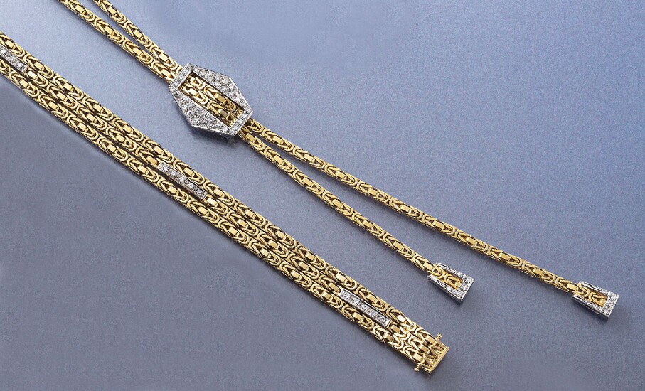 14 kt gold jewelry set with brilliants ,...