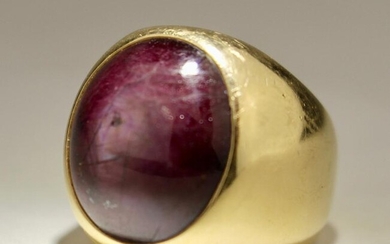 14K Large Cabochon Star Ruby Ring