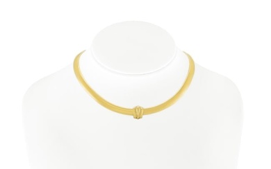 14K Yellow Gold Choker Necklace