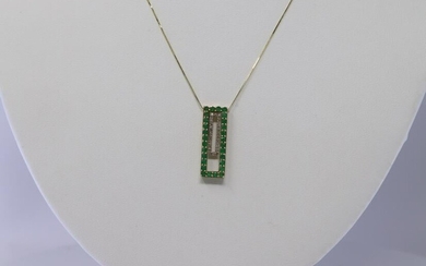 14KT Diamonds-Emerald Necklace