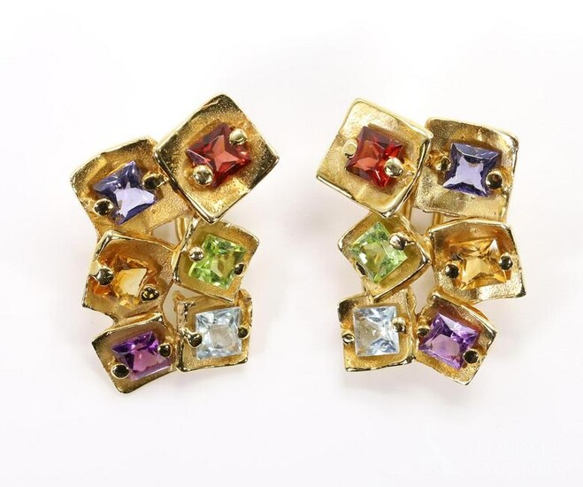 14KY Gold Gemstone Earrings