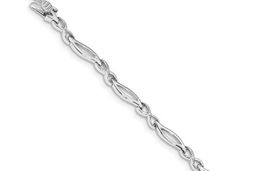 14k White Gold Diamond Link Bracelet