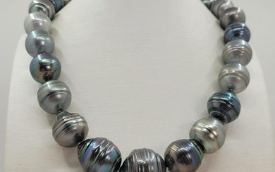 16x20.5mm Huge Baroque Multi Tahitian Pearls - Necklace