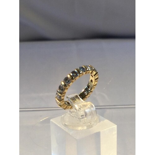 18 carat gold full eternity ring with diamonds ring size J. ...