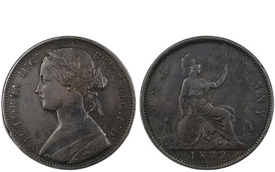 1872 Penny, Victoria. VF, perhaps better in places. [Freeman...