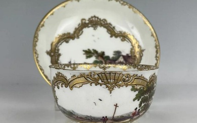 18TH C. MEISSEN CUP AND SAUCER