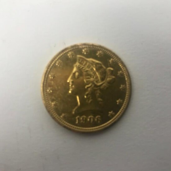 1906 US Ten Dollar Gold Coin