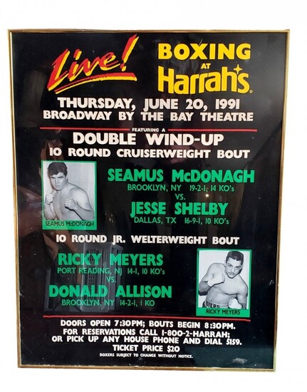 1991 Boxing at Harrahs Double Wind-Up Poster