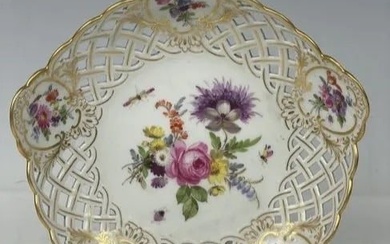 19TH C. RETICULATED MEISSEN DISH