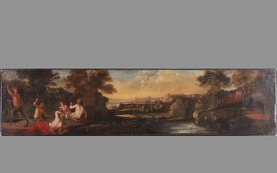 19th C. Mythological Landscape Scene Oil on Canvas