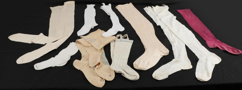19th Century Ladies' and Children's Silk and Cotton Stockings, comprising...