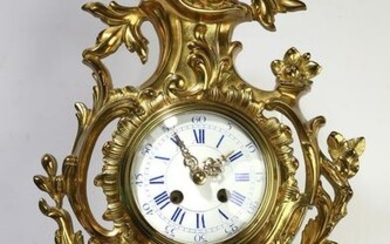 19th c. Japy Freres gilt brass cartel clock