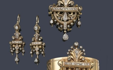 19th century Alfonsina period jewelry set in 18K yellow
