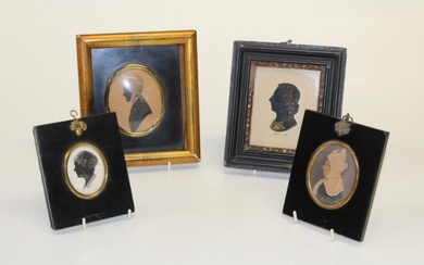 19th century English School, a silhouette portrait bust, Keats 1821....