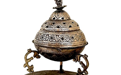 19th century Ottoman Silver Incense Burner