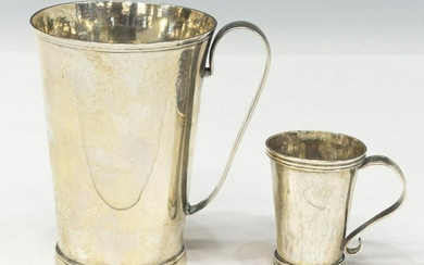 (2) SPANISH COLONIAL SILVER HANDLED CUPS