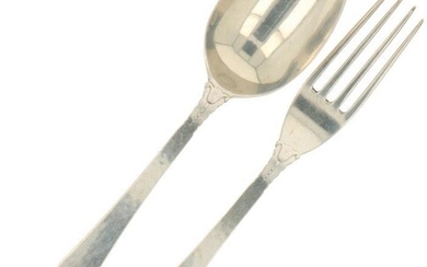 (2) piece set spoon en vork silver.