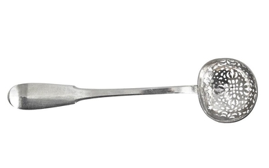 26-Silver sprinkler spoon pierced. Spatula decorated with a...