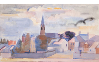 ANDRÉ LHOTE (1885-1962) Village et son clocher, vers...