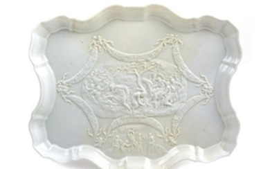 A Capodimonte Porcelain Tray of serpentine ou