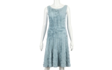 Chanel Blue Knitted Dress, sleeveless design in cashmere...
