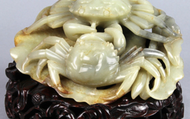 Chinese Jade Sculpture, Crabs