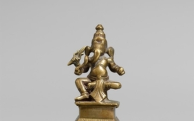A copper alloy figure of a four-armed Ganesha ...