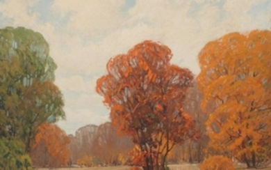 Dwight Clay Holmes (1900-1986), Autumn Trees, oil