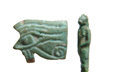 A pair of Egyptian amulets, Late Period