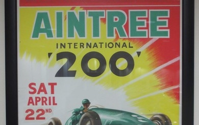 Four Aintree car racing poster flyers