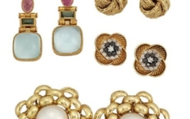 Four pairs of earrings, comprising: a pair...