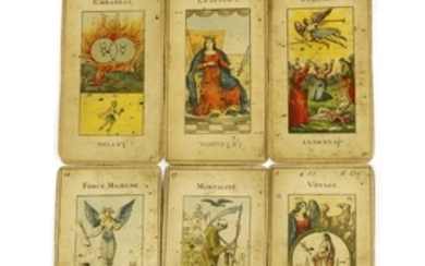 A FRENCH GRAND ETTEILLA TAROT READER'S DECK early 20th century