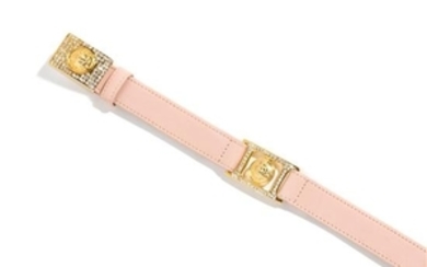 A Gianni Versace Pink Leather Narrow Belt